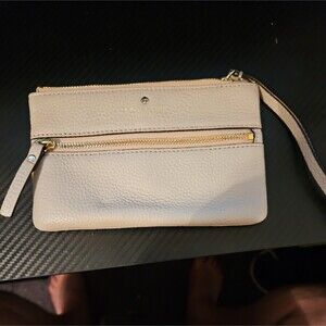 Kate Spade Cobble Hill Bee Wristlet Wallet Black Pebbled Leather Zip 6"